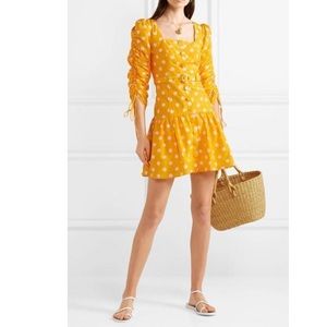 Nicholas polka dot yellow dress size 6 runs small